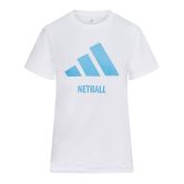 Adidas Women's Netball Logo Tee | White