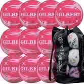 10 x Gilbert Pulse Pink Netball Bundle Plus Gilbert Ball Sack