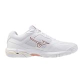 Mizuno Phantom 3 White/Rose Elegance/Lava Falls Netball Trainers