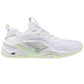 Mizuno Stealth Neo 2.1 White/Aqua Gray Netball Trainers