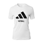 Adidas Women's Netball Logo Tee | White / Black