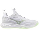 Mizuno Luminous Elite White/Aqua Gray/Ambrosia Netball Trainers
