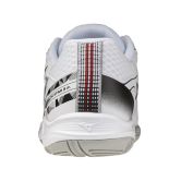 Mizuno Stealth Star 3 Junior White/Black/Fiery Red Netball Trainers