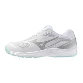 Mizuno Cyclone Speed 5 Junior White/Black/Frozen Emerald Netball Trainers