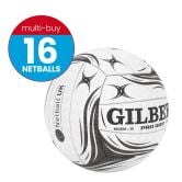 Gilbert Pro Grip Netball White/Black Multi-Buy x16