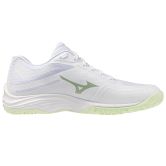 Mizuno Lightning Star White/Aqua Gray/Ambrosia Junior Netball Trainers