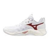 Mizuno Momentum Pro White/Rose Elegance/Lava Falls Netball Trainers
