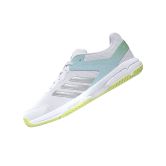 Adidas Netcourt K Junior White / Silver Metallic / Frozen Lemon Netball Trainers