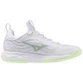 Mizuno Luminous Elite White/Aqua Gray/Ambrosia Netball Trainers