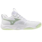Mizuno Momentum Elite White/Balsam Green/Ambrosia Netball Trainers