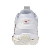 Mizuno Stealth 6 White/Rose Elegance/Lava Falls Netball Trainers