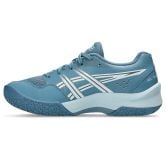 ASICS Powerbreak Saba Blue / White Junior Netball Trainers