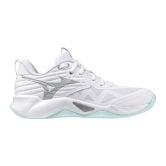 Mizuno Momentum Pro White/Blue Tint Netball Trainers