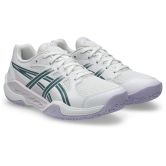 ASICS Powerbreak White / Foggy Teal Junior Netball Trainers