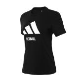 Adidas Women's Netball Logo Tee | Black / White