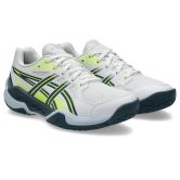 ASICS Powerbreak White / Raw Indigo Junior Netball Trainers