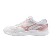 Mizuno Cyclone Speed 5 White/Rose Elegance/Lava Falls Netball Trainers