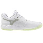 Mizuno Momentum Pro White/Aqua Gray/Ambrosia Netball Trainers