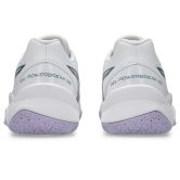 ASICS Powerbreak White / Foggy Teal Junior Netball Trainers