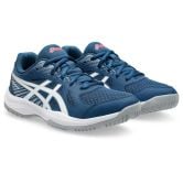ASICS Upcourt Mako Blue / White Junior Netball Trainers