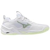 Mizuno Stealth Neo 2.1 White/Aqua Gray Netball Trainers