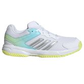 Adidas Netcourt K Junior White / Silver Metallic / Frozen Lemon Netball Trainers