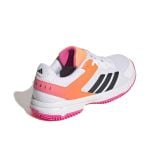 Adidas Netcourt K Junior White / Lucid Pink / Carbon Netball Trainers