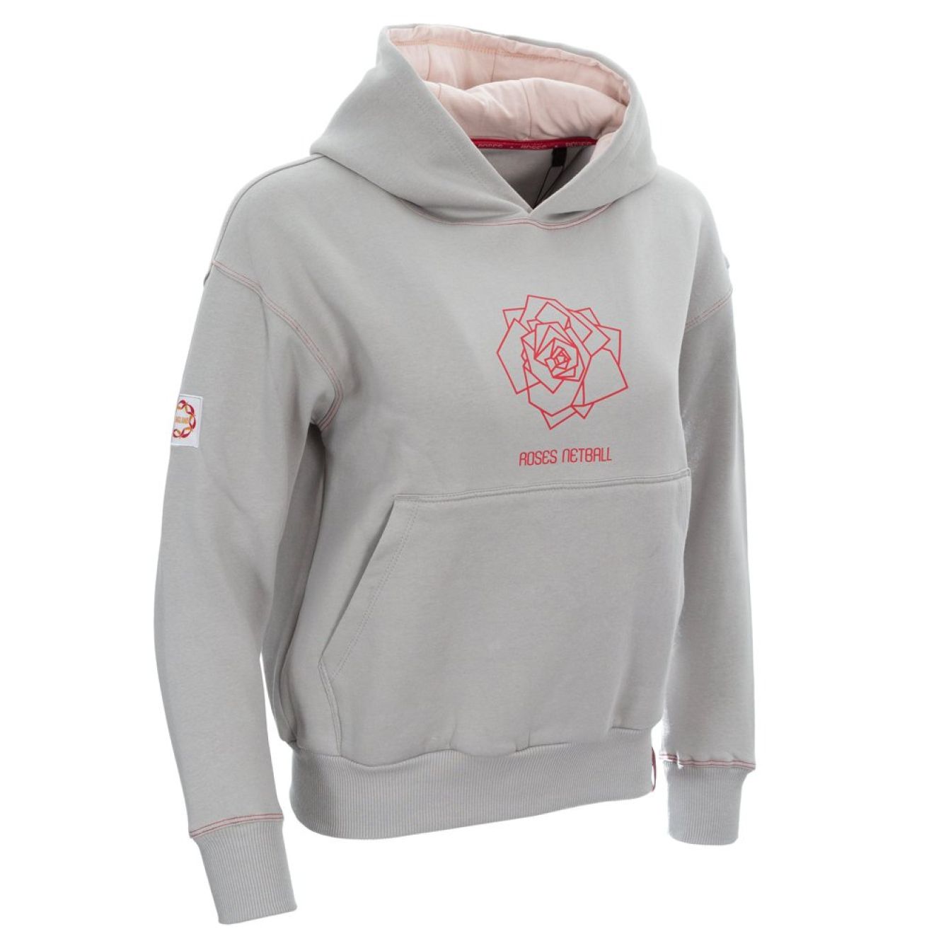 England Roses Netball Oversized Hoodie – Cool Grey