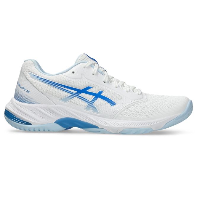 white asics netball trainers