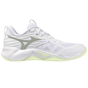 Mizuno Momentum Pro White/Aqua Gray/Ambrosia Netball Trainers