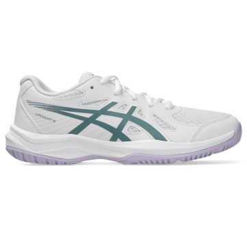 ASICS Upcourt White / Foggy Teal Junior Netball Trainers