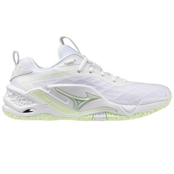 Mizuno Stealth Neo 2.1 White/Aqua Gray Netball Trainers