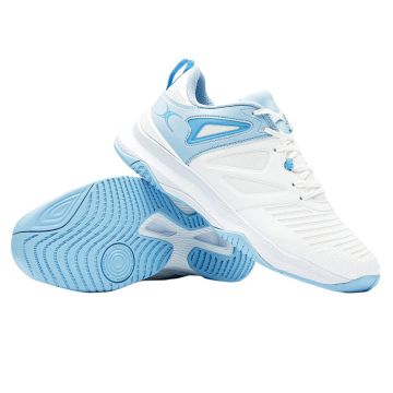 Gilbert Impact White/Blue Junior Netball Trainers