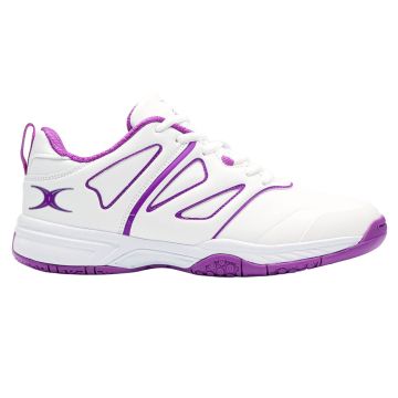 Gilbert Volt White/Purple Junior Netball Trainers