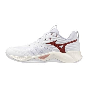 Mizuno Momentum Pro White/Rose Elegance/Lava Falls Netball Trainers