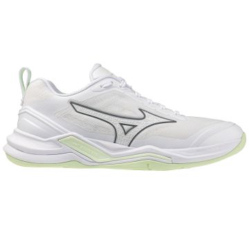 Mizuno Wave Stealth Elite White/Aqua Gray Netball Trainers