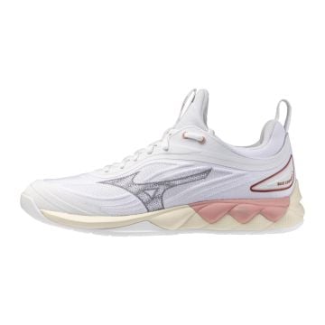 Mizuno Luminous 3 White/Rose Elegance/Lava Falls Netball Trainers