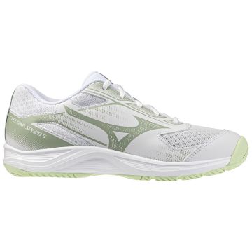 Mizuno Cyclone Speed 5 White/Aqua Gray/Ambrosia Netball Trainers