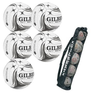 5 x Gilbert Pro Grip Netball Bundle Plus Gilbert Ball Tube