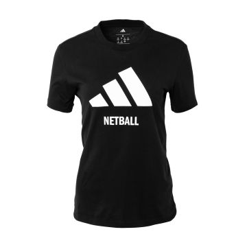 Adidas Women's Netball Logo Tee | Black / White