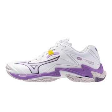 Mizuno Lightning Z8 White/Patrician Purple/Quince Netball Trainers