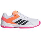 Adidas Netcourt K Junior White / Lucid Pink / Carbon Netball Trainers