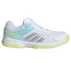 Adidas Netcourt K Junior White / Silver Metallic / Frozen Lemon Netball Trainers